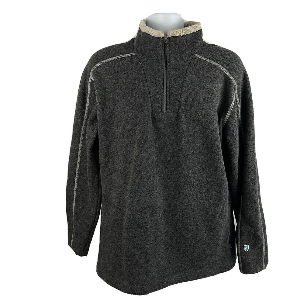 Kuhl Sweater Women's Large Alaska 1/4 Zip Pullover Sherpa Lined‎ Fleece Jacket